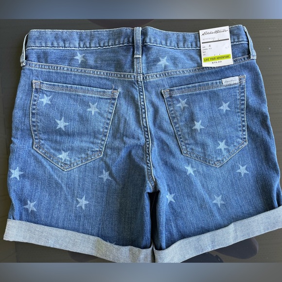 Cute Womens Eddie Bauer jean shorts with stars, NWT - Picture 1 of 3